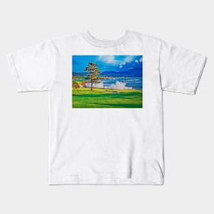 18th hole at Pebble Beach Kids T-Shirt